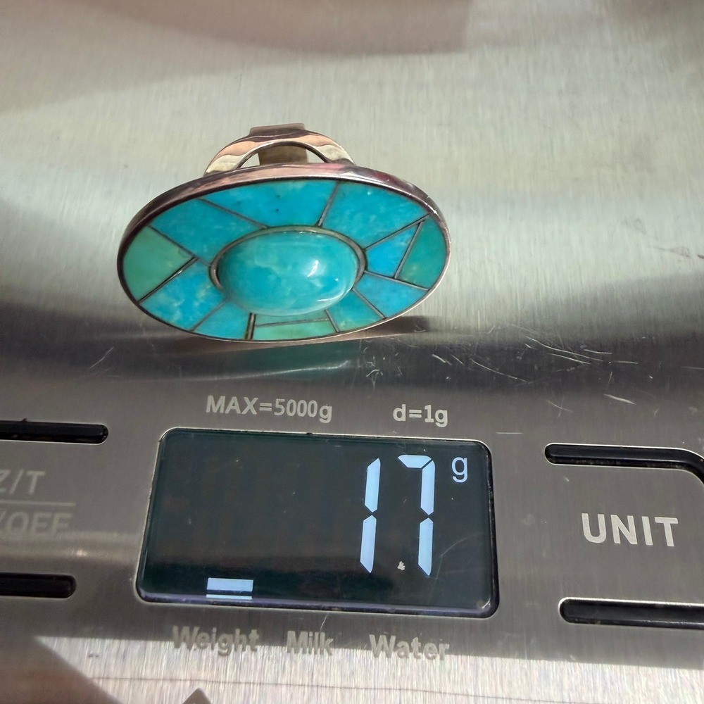 Jay King DRT 925 Silver Turquoise Inlay Statement Ring Sz 6.5 Oval Southwestern - Picture 13 of 13